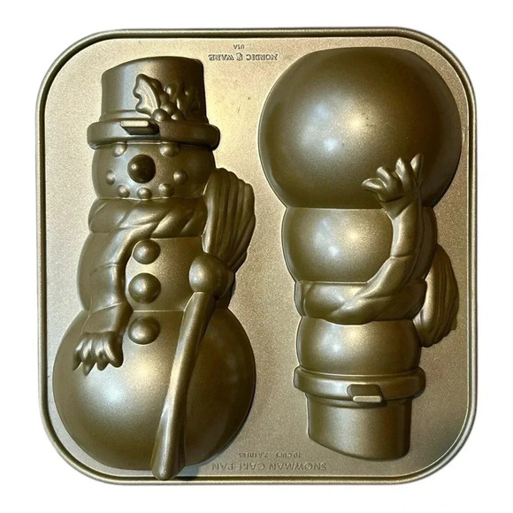 Williams Sonoma NORDIC WARE Snowman Cake Pan Standing 3D Mold 10 Cups 2.6 Liter - Picture 1 of 5